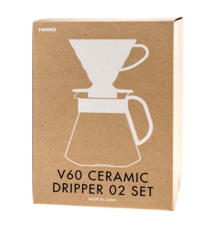 Hario sada Dripper and Pot V60-02 bílá