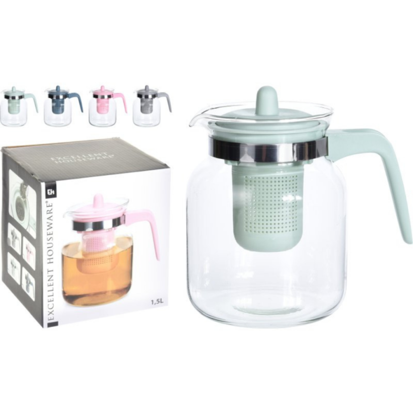EXCELLENT HOUSEWARE Konvice na čaj 1,5 l modrá