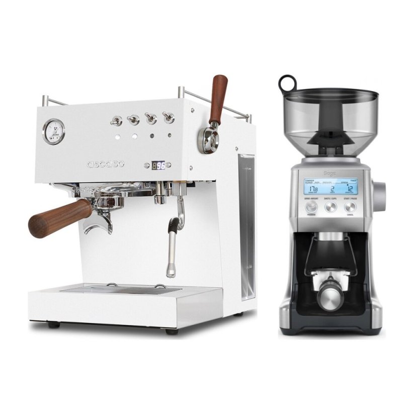 Ascaso Steel DUO PID PLUS, White&Wood + Mlýnek Sage BCG820BSS Silver
