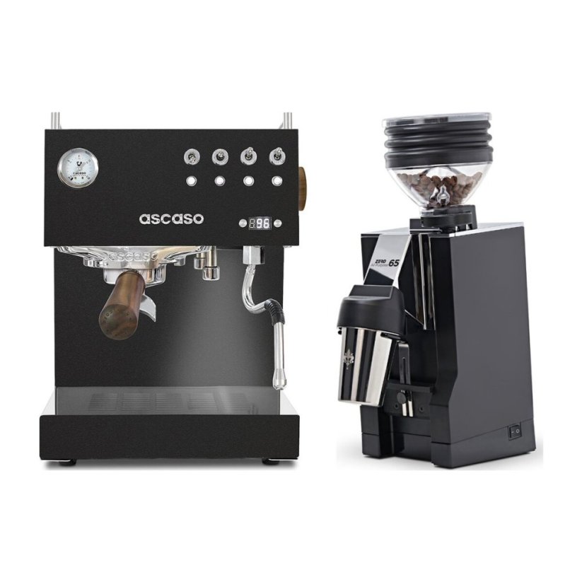 Ascaso Steel DUO PID Black + Eureka Mignon Zero 65 All Purpose, CR black