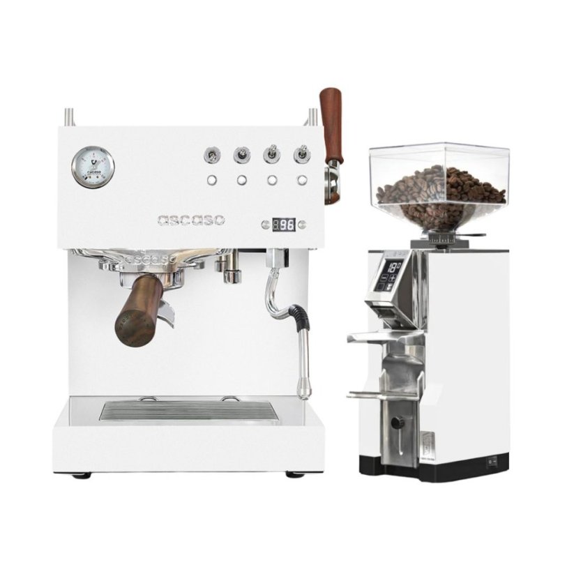 Ascaso Steel DUO PID PLUS, White&Wood + Eureka Mignon Libra, CR white