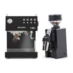 Ascaso Steel DUO PID Black + Eureka Mignon Zero 65 All Purpose, CR black