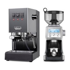 Gaggia Classic E24, šedá + Mlýnek Sage BCG820BSS Silver