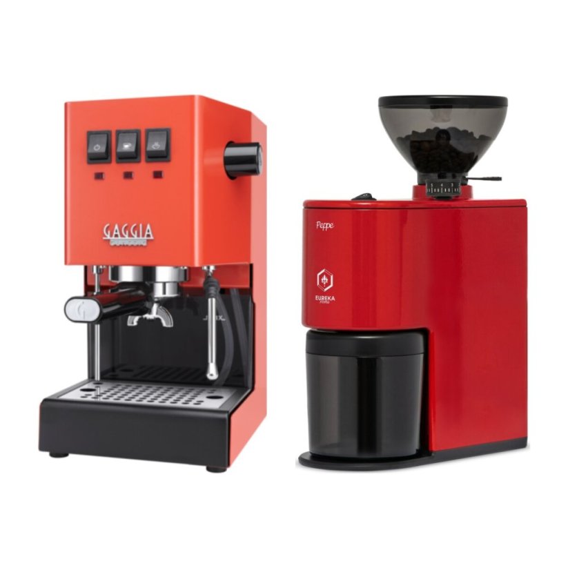 Gaggia Classic E24, oranžová + Eureka Peppe, Red