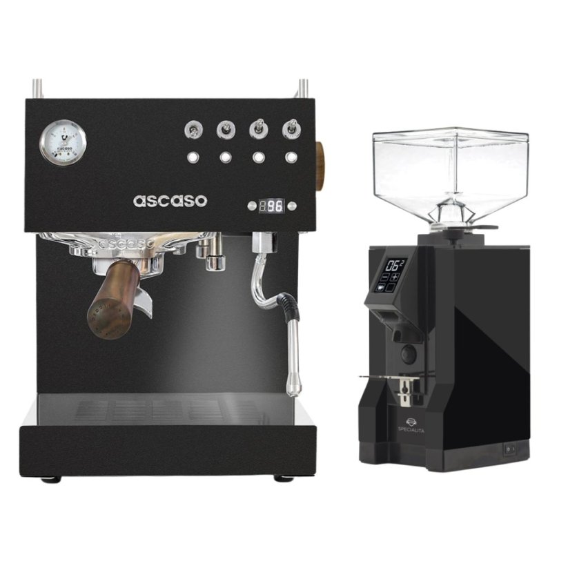 Ascaso Steel DUO PID, Black&Wood + Eureka Mignon Specialita, BL black