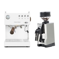 Ascaso Steel DUO PID White + Eureka Mignon Zero 65 All Purpose, CR white