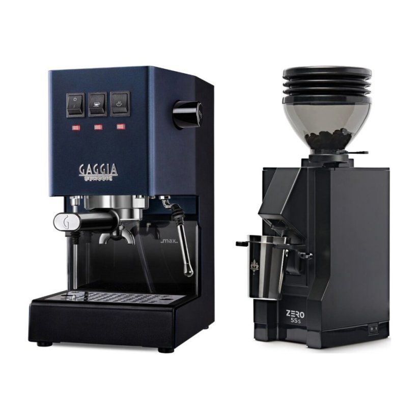 Gaggia Classic E24, modrá + Eureka Mignon Zero 55s Black