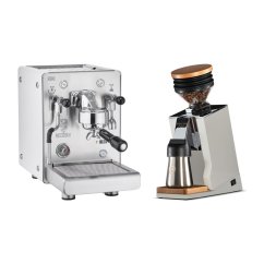 Bezzera NINI PID DE White + Eureka Mignon Single Dose PRO, White & Oak