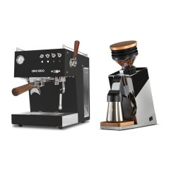 Ascaso Steel DUO PID PLUS, Black&Wood + Eureka Mignon Single Dose PRO, Chrome & Oak