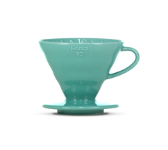 Hario keramický dripper V60-02 tyrkys. zelený + 40 filtrů