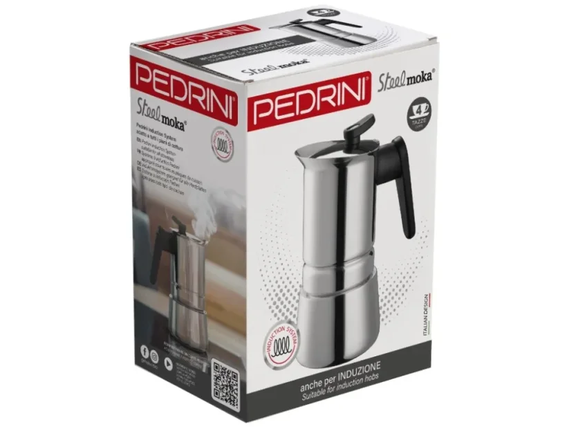 Moka konvička Pedrini Steel moka - Velikost porce moka: 10 porcí