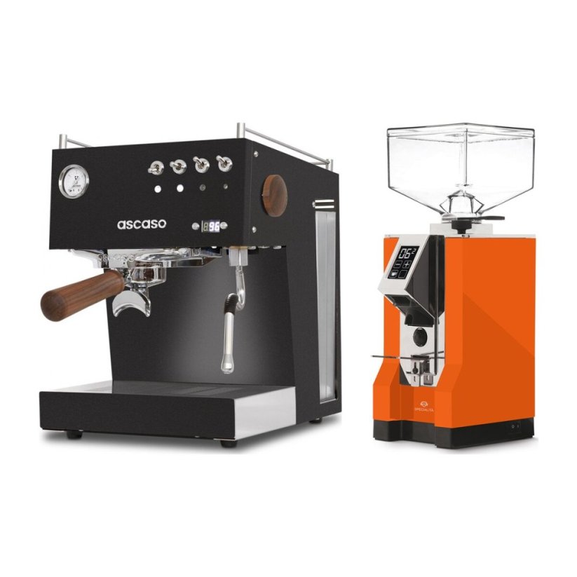 Ascaso Steel Uno PID black + Eureka Mignon Specialita, CR Orange