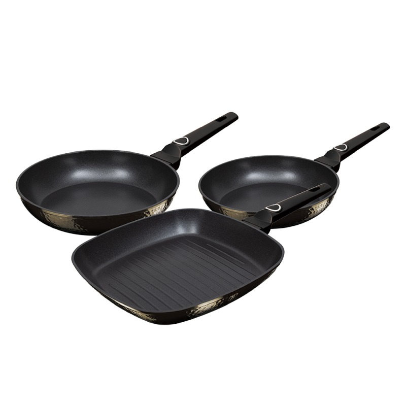 BERLINGERHAUS Sada pánví s titanovým povrchem 3 ks Primal Gloss Collection steak