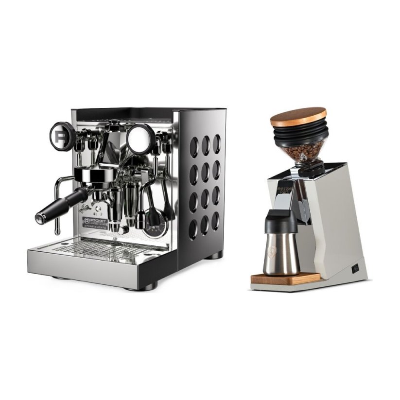 Rocket Espresso Appartamento TCA, black + Eureka Mignon Single Dose PRO, White & Oak