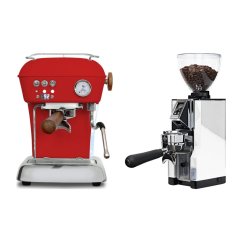 Ascaso DREAM PID Love Red + Eureka Mignon Libra 65 All Purpose, CR biela