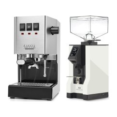 Gaggia Classic E24, stříbrná + Eureka Mignon Specialita, BL White