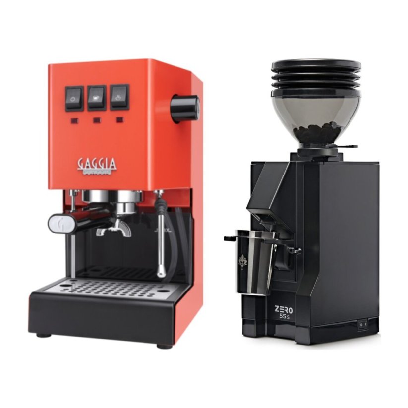 Gaggia Classic E24, oranžová + Eureka Mignon Zero 55s Black