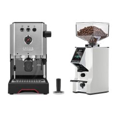 Gaggia Classic Up stříbrná + Eureka Mignon Specialita Smart, CR White