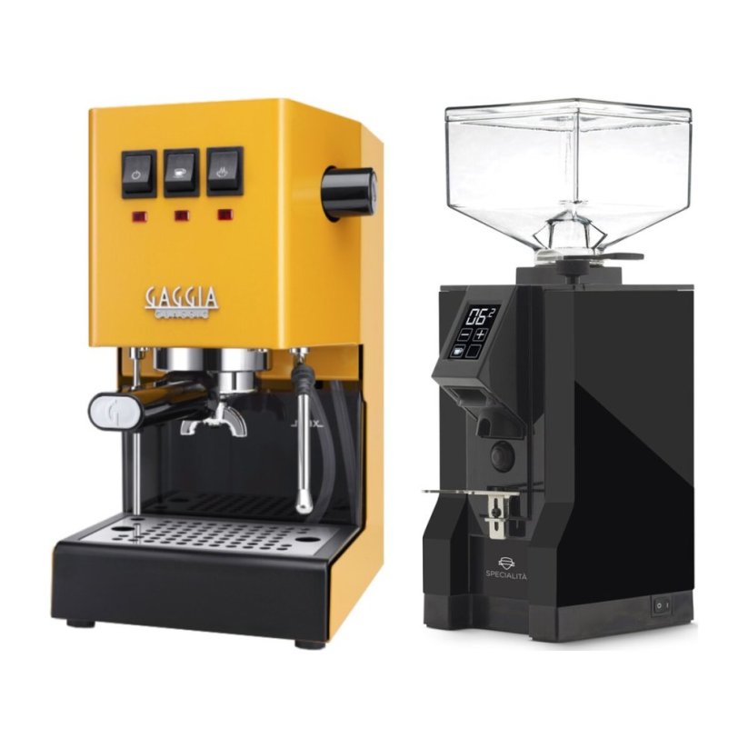 Gaggia Classic E24, žlutá + Eureka Mignon Specialita, BL Black