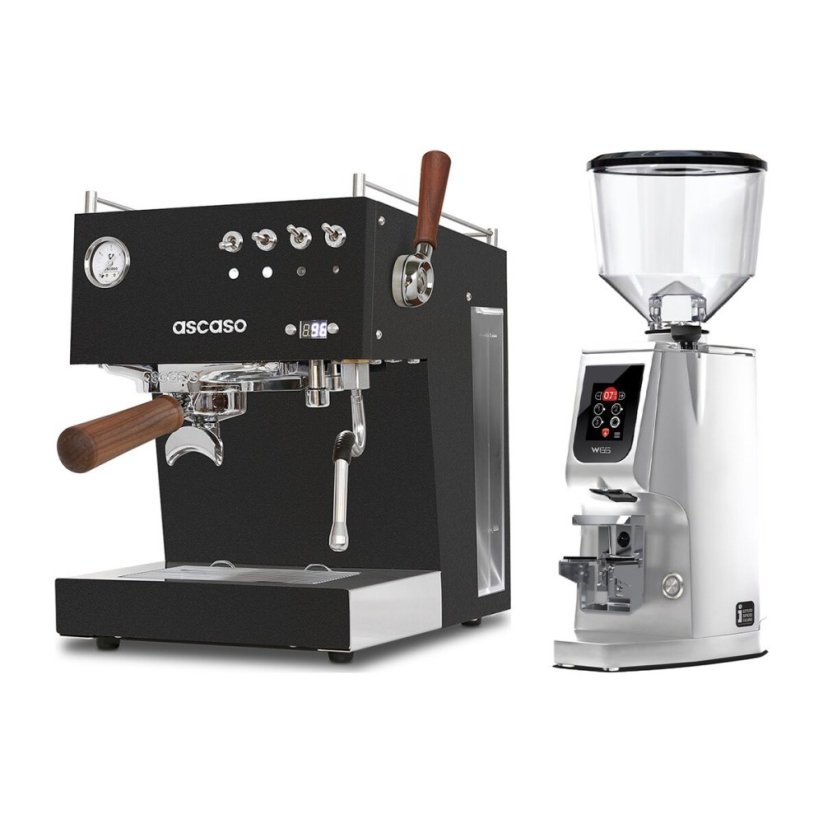 Ascaso Steel DUO PID PLUS, Black&Wood + Eureka Atom W 65, chrome