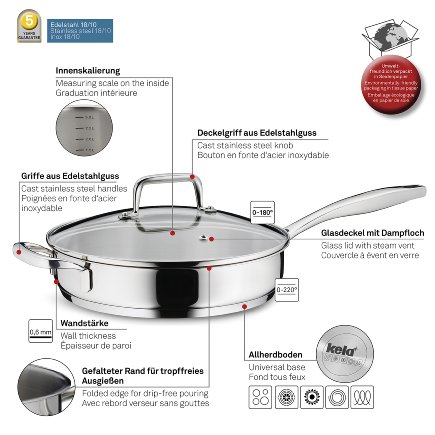 KELA Pánev s poklicí nerez 18/10 FLAVORIA 24 cm