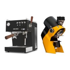 Ascaso Steel DUO PID PLUS, Black&Wood + Eureka Zeus, yellow