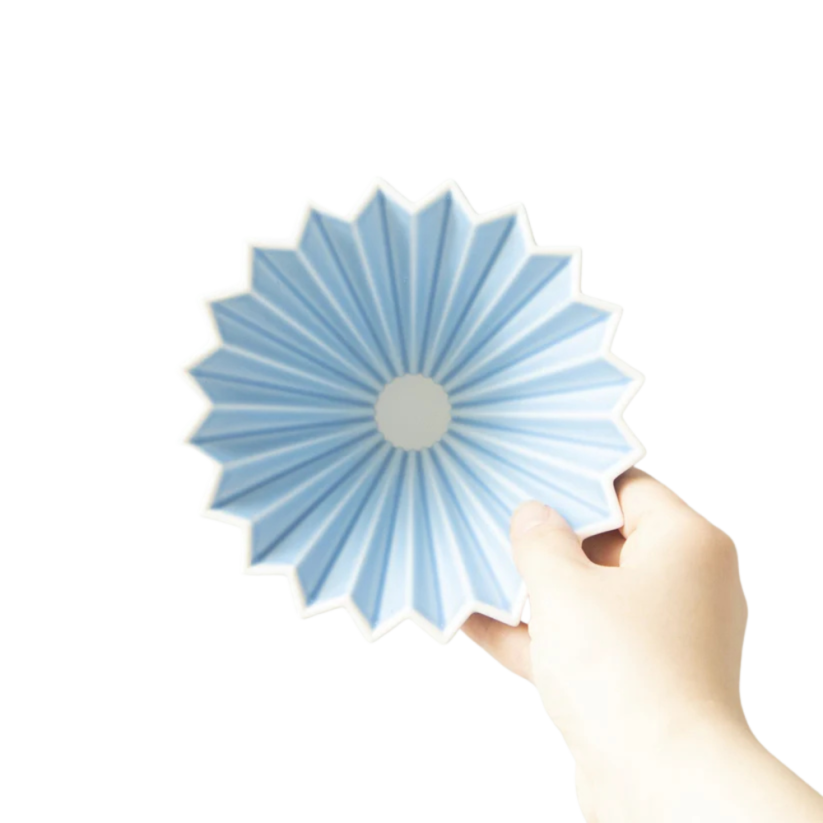 Origami keramický dripper M matně modrý