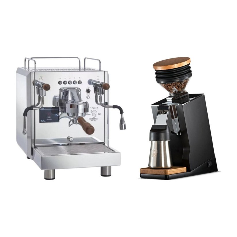 Bezzera DUO DE + Eureka Mignon Single Dose PRO, Black & Oak