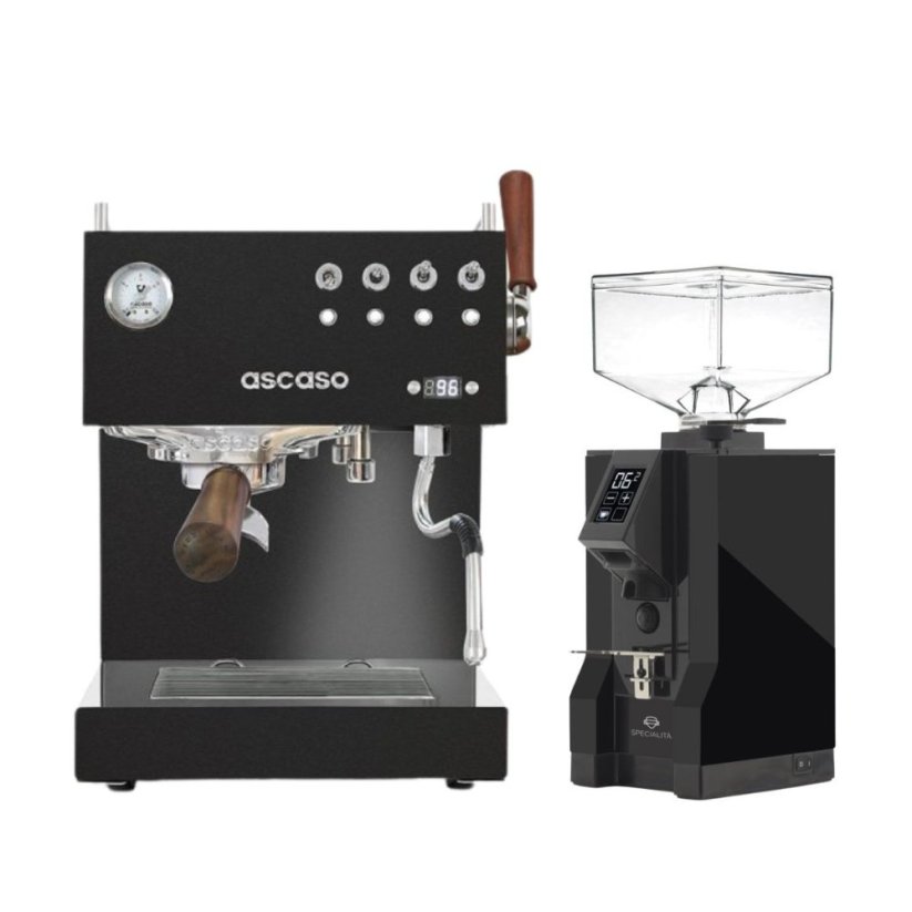 Ascaso Steel DUO PID PLUS, Black&Wood + Eureka Mignon Specialita, BL Matte black