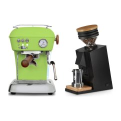 Ascaso DREAM PID Fresh Pistachio + Eureka Mignon Single Dose, Black & Oak