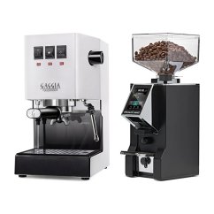 Gaggia Classic E24, bílá + Eureka Mignon Specialita Smart, CR black