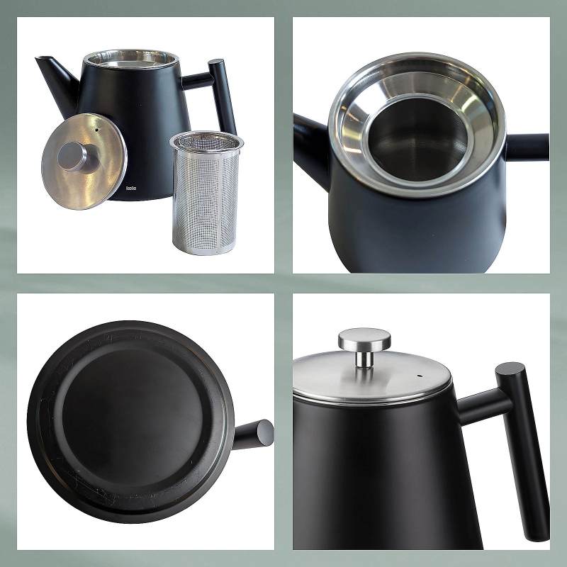 KELA Konvička Modena nerez 18/10 černá 1,0 l