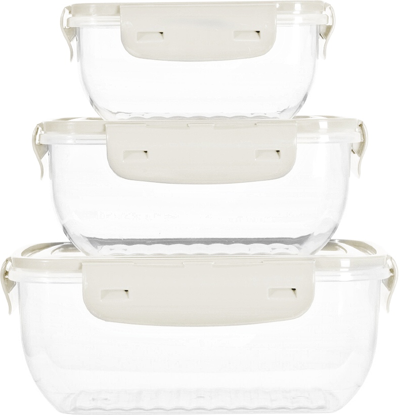 EXCELLENT HOUSEWARE Dóza na potraviny sada 3 ks bílá