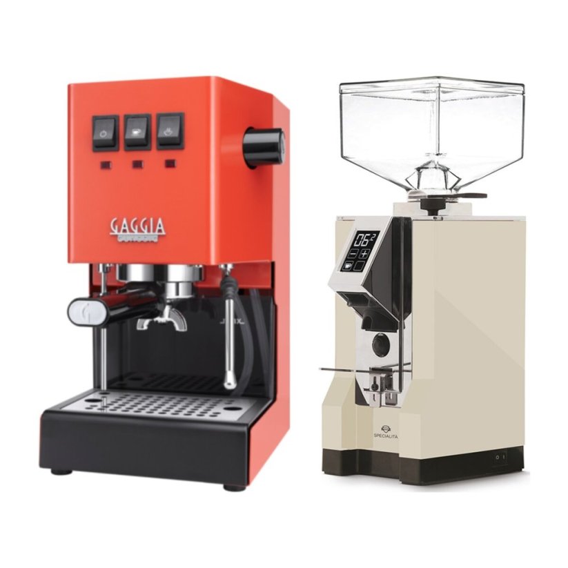 Gaggia Classic E24, oranžová + Eureka Mignon Specialita, CR Cream