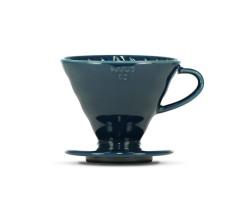 Hario keramický dripper V60-02 tm. modrý + 40 filtrů