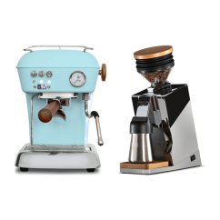 Ascaso DREAM PID Kid Blue + Eureka Mignon Single Dose PRO, Chrome & Oak