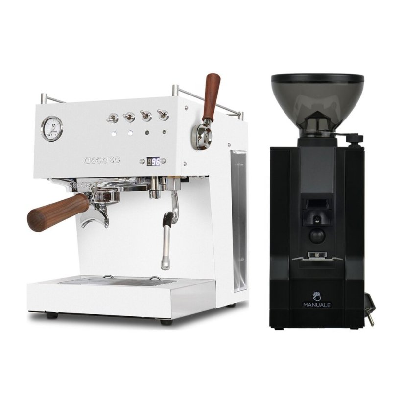 Ascaso Steel DUO PID PLUS, White&Wood + Eureka Mignon Manuale, BL black