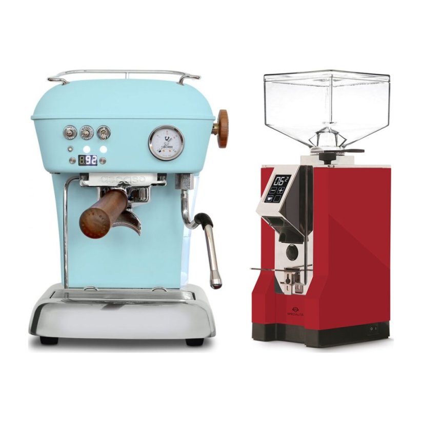Ascaso DREAM PID Kid Blue + Eureka Mignon Specialita, CR Ferrari red