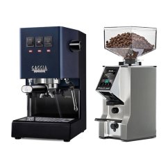 Gaggia Classic E24, modrá + Eureka Mignon Specialita Smart, CR Chrome
