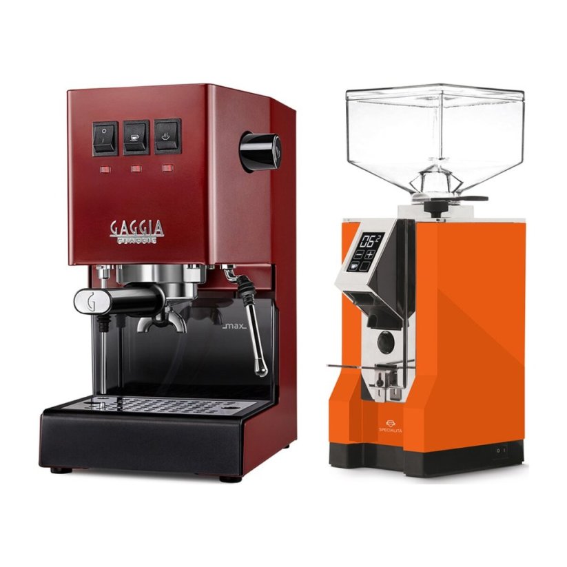 Gaggia Classic E24, červená + Eureka Mignon Specialita, CR Orange