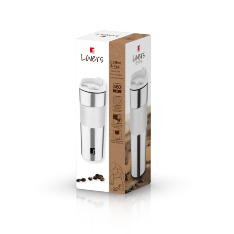 BERGNER Termohrnek 460 ml nerez bílá
