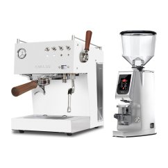 Ascaso Steel DUO PID PLUS, White&Wood + Eureka Atom W 65, chrome