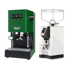 Gaggia Classic E24, zelená + Eureka Mignon Specialita, CR White