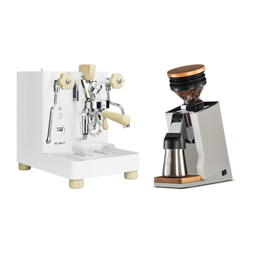 LELIT Bianca V3 PL162T white + Eureka Mignon Single Dose PRO, White & Oak