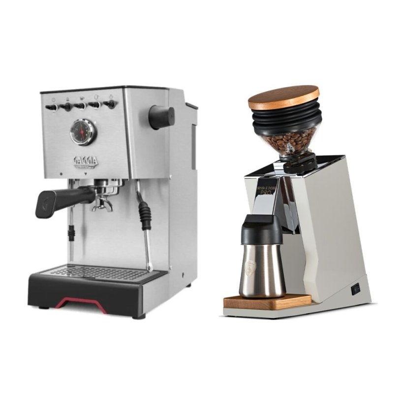 Gaggia Classic GT + Eureka Mignon Single Dose PRO, White & Oak
