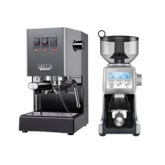 Gaggia Classic E24, šedá + Mlýnek Sage BCG820BSS Silver