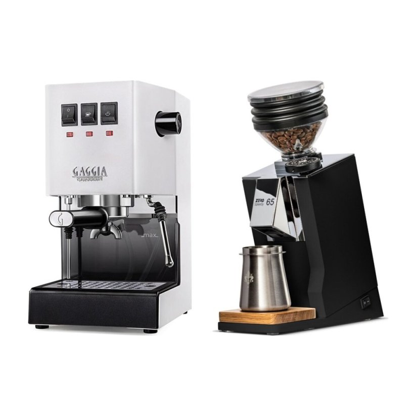 Gaggia Classic E24, bílá + Eureka Mignon Zero 65 Speedy ALL PURPOSE black