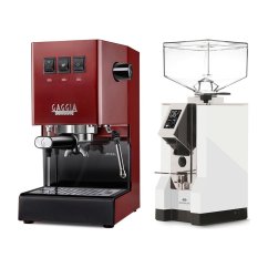 Gaggia Classic E24, červená + Eureka Mignon Specialita, CR White
