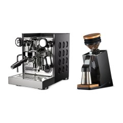 Rocket Espresso Appartamento TCA, black/black + Eureka Mignon Single Dose PRO, Black & Oak