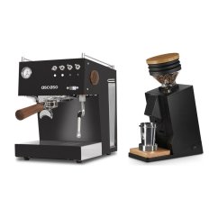 Ascaso Steel Uno PID black + Eureka Mignon Single Dose, Black & Oak